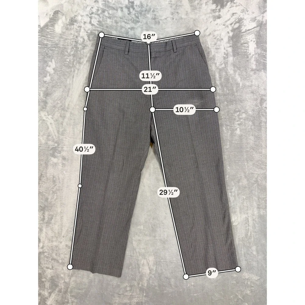 Banana Republic Classic Fit Dress Pants Men's Size 33x30 Gray Striped Trousers